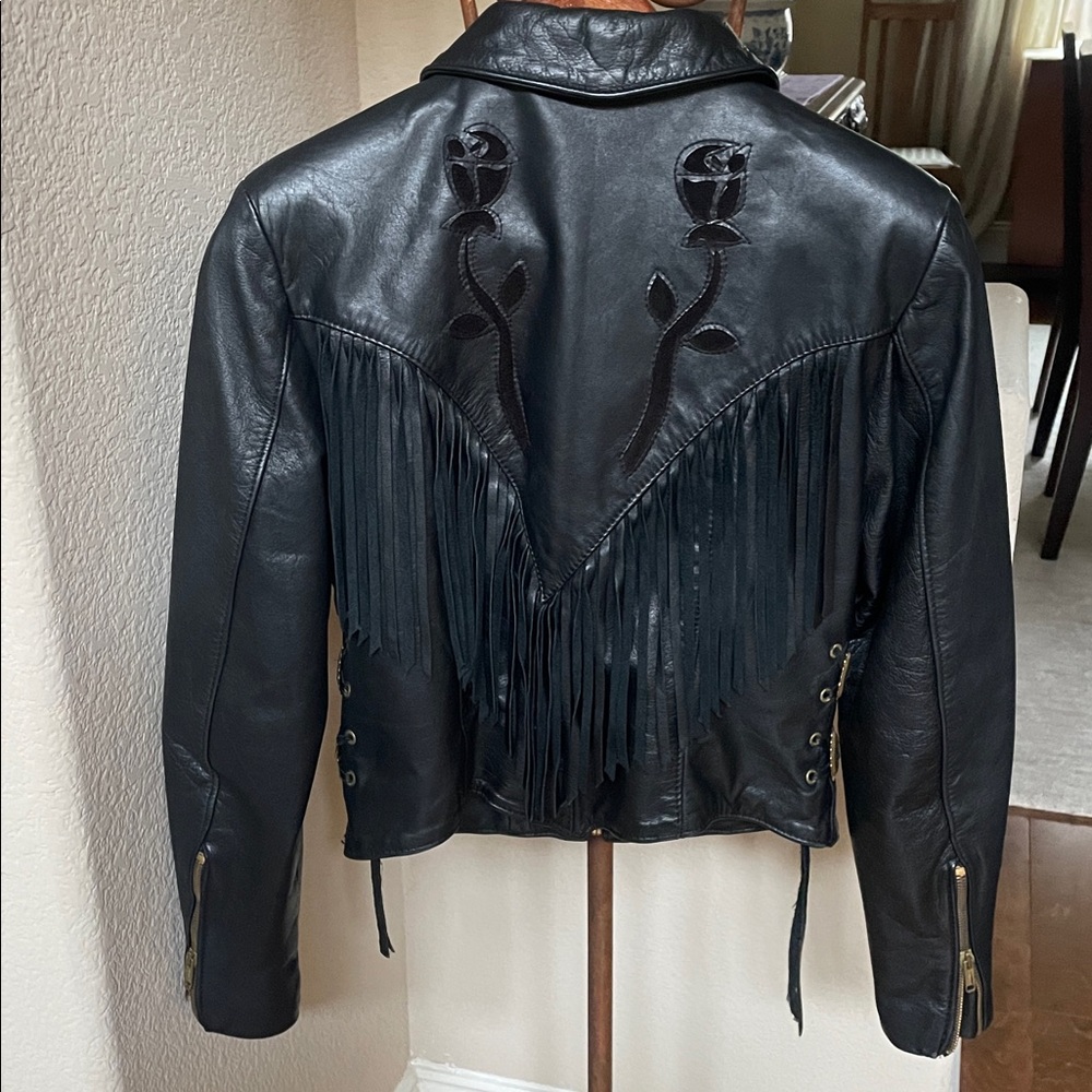 Protech Leather Fringe Motorcycle jacket - Picture 5 of 13